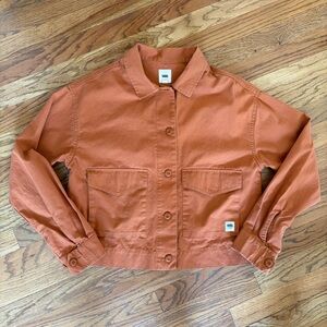 Vans Burnt Orange Button-Up Shirt Chore Jacket Cropped